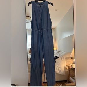 Zara denim jumpsuit front opening sz XS